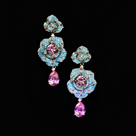 Bleu Camélia  Earrings