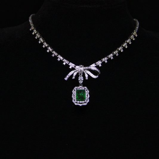 Ribbon Collection Emerald Necklace