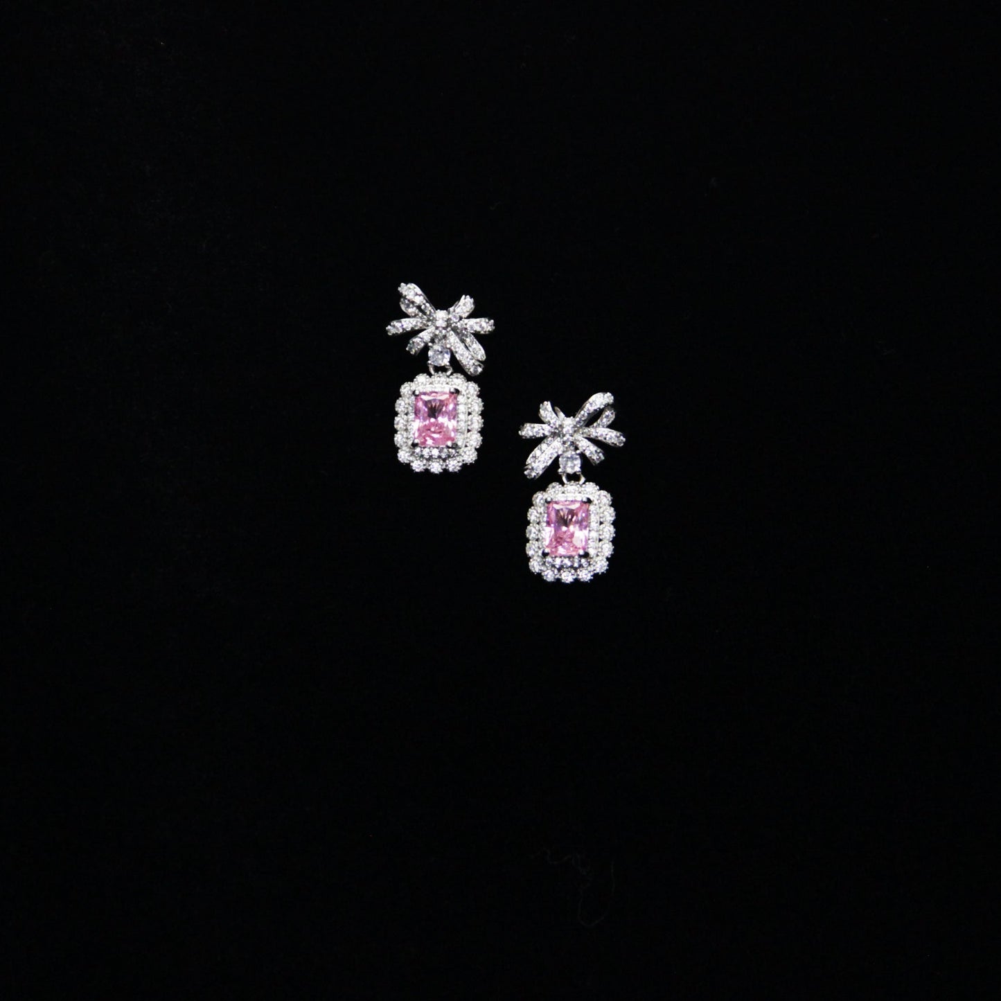 Ribbon Collection Rare Pink Gemstone Earrings