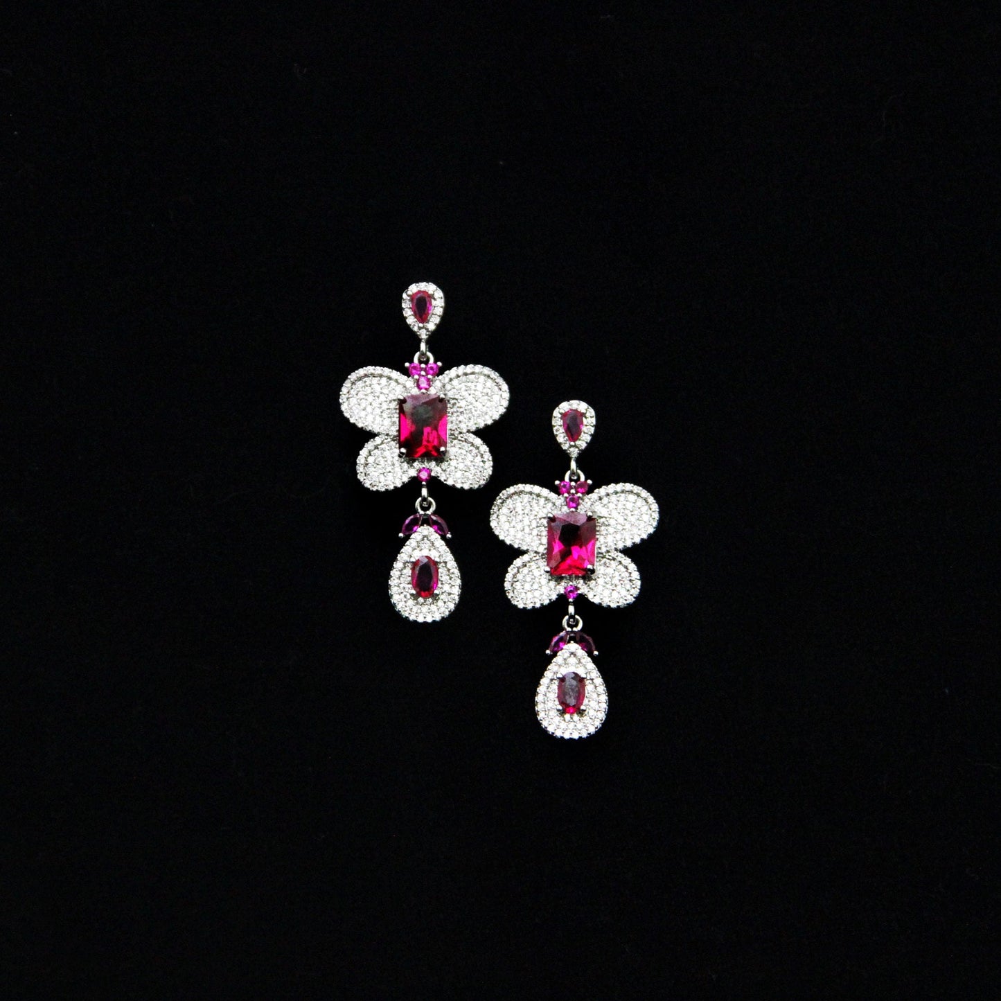 Butterfly Collection Rubellite Earrings