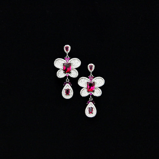 Butterfly Collection Rubellite Earrings